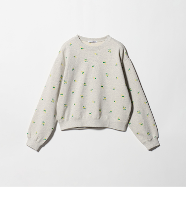 コットン裏毛 エンブロイダリー スウェットプルオーバー