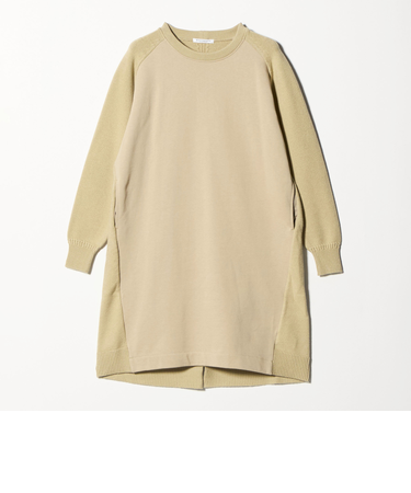 【WEB限定】スウェット×ニット コンビワンピース ウォッシャブル