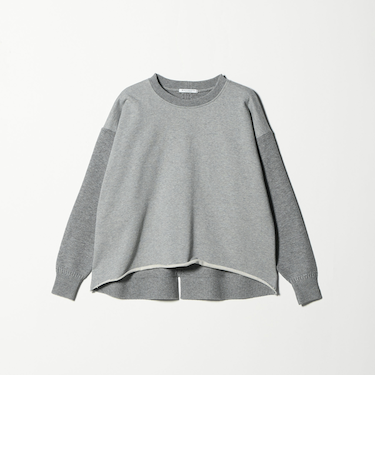 【WEB限定】スウェット×ニット コンビプルオーバー ウォッシャブル