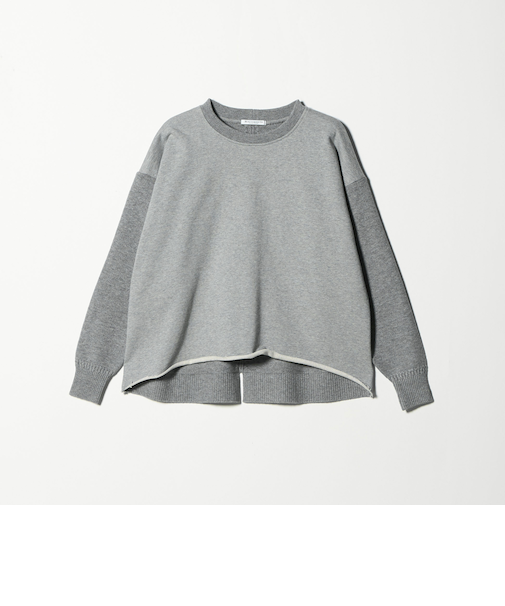 【WEB限定】スウェット×ニット コンビプルオーバー ウォッシャブル
