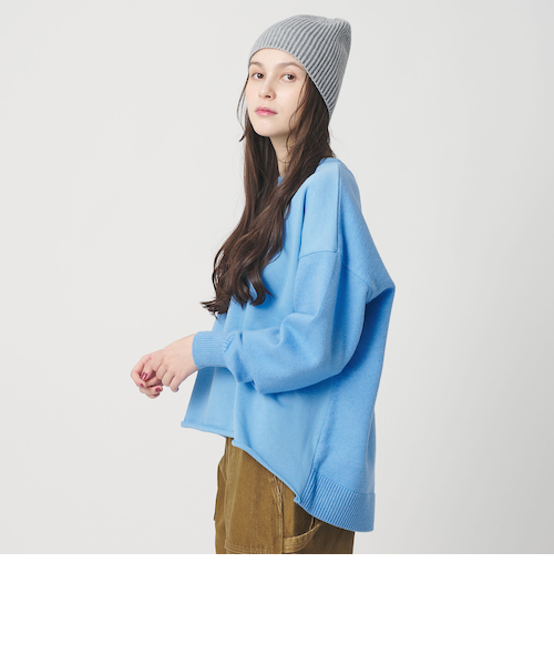 WEB限定】スウェット×ニット コンビプルオーバー ウォッシャブル