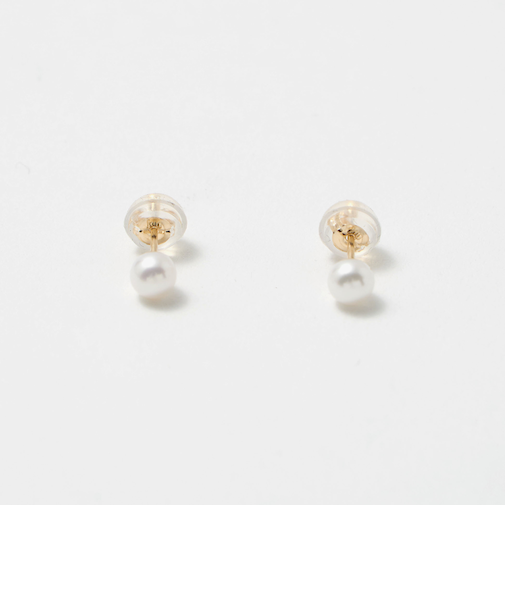 K10 淡水パール ピアス/4mm