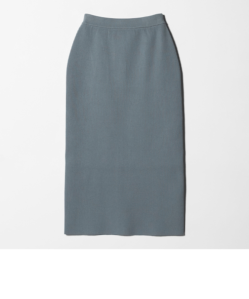 【WEB限定 Wardrobe DAILY MINIMAL】ポリエステルコットン リブニットタイトスカート ウォッシャブル