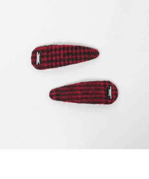 <heyep>Plaid ヘアクリップ/2P