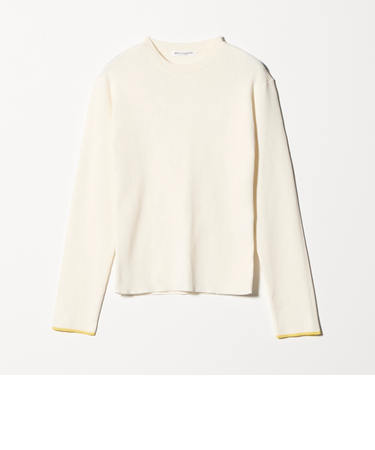 コットンブレンド リブライン ニットプルオーバー ウォッシャブル