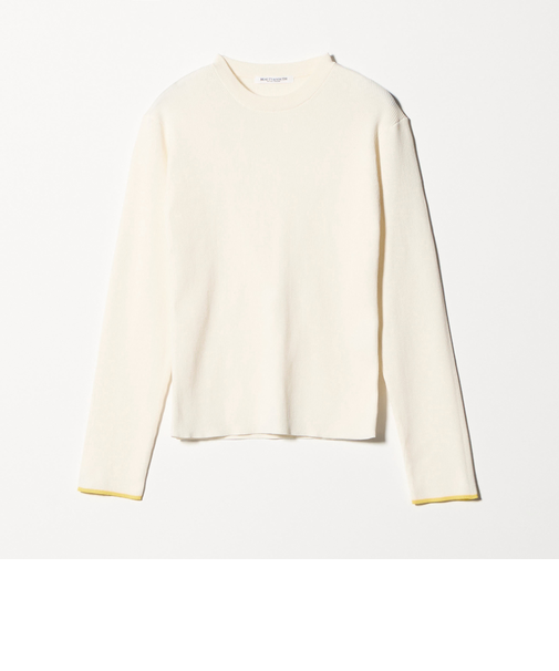 コットンブレンド リブライン ニットプルオーバー ウォッシャブル