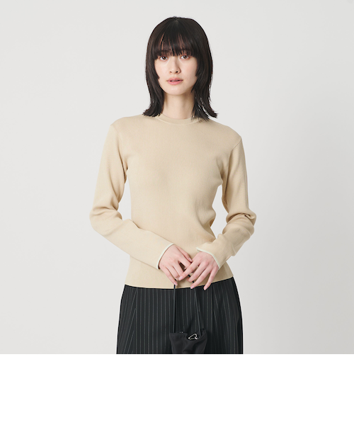 コットンブレンド リブライン ニットプルオーバー ウォッシャブル