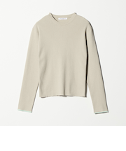 コットンブレンド リブライン ニットプルオーバー ウォッシャブル