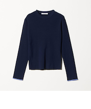 コットンブレンド リブライン ニットプルオーバー ウォッシャブル