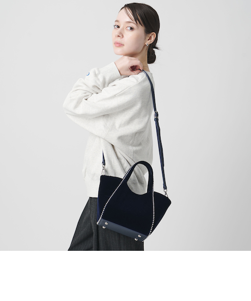 ベルベット ボールチェーン 2WAY ミニトートバッグ