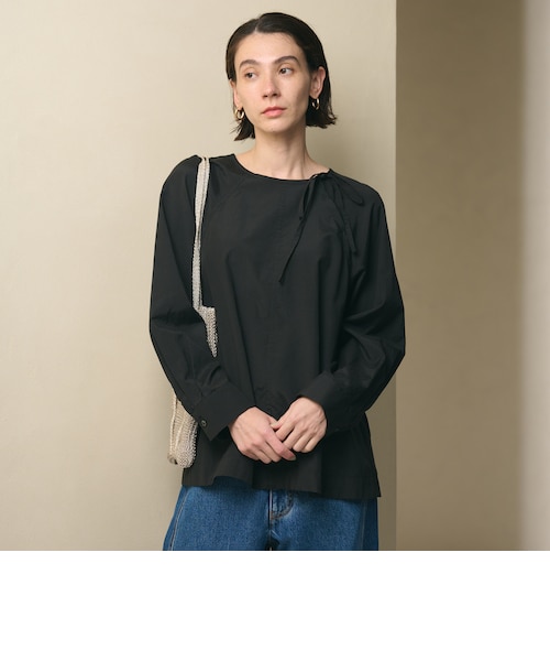 BEAUTY＆YOUTH リボンタイ ノーカラーブラウス リボンタイ ノーカラーブラウス｜ビューティー＆ユース ユナイテッド