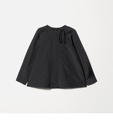 リボンタイ ノーカラーブラウス