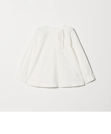 リボンタイ ノーカラーブラウス