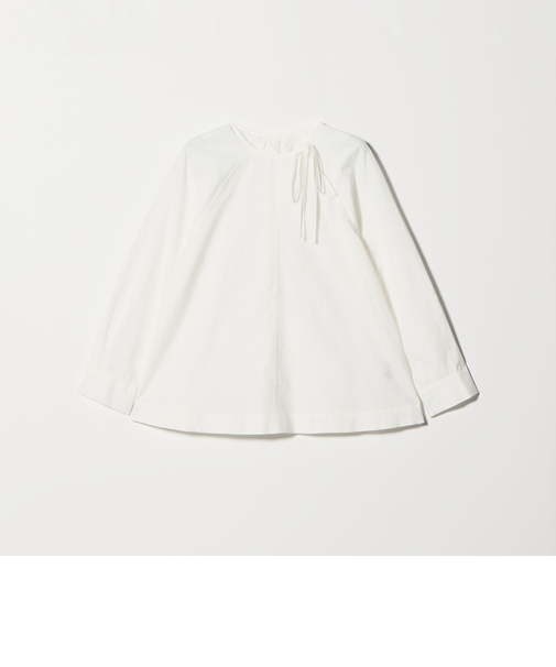 リボンタイ ノーカラーブラウス