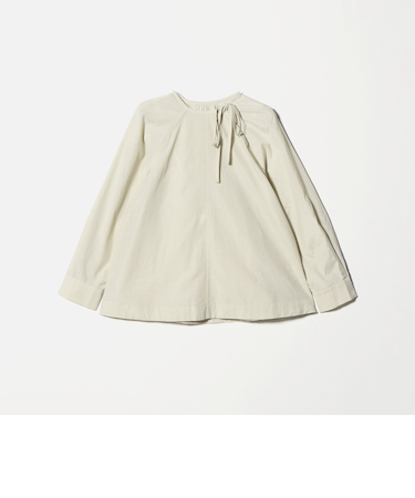 リボンタイ ノーカラーブラウス