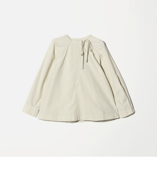 リボンタイ ノーカラーブラウス