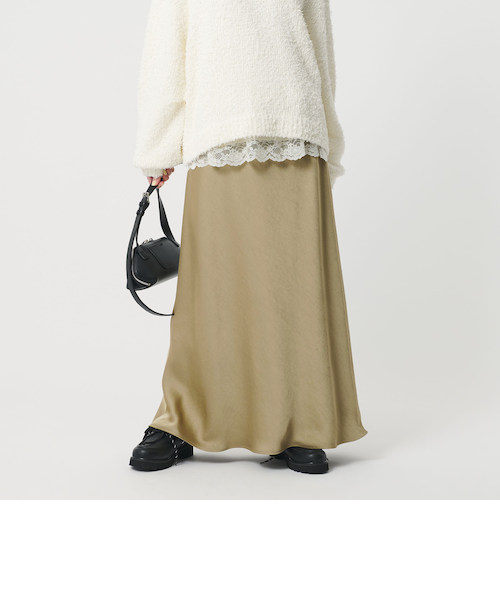 ポリエステルサテン マーメイドフレアスカート｜ビューティー＆ユース