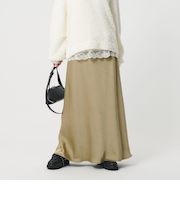 ポリエステルサテン マーメイドフレアスカート