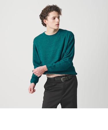 WJQ カットオフ クルーネック ニット ウォッシャブル