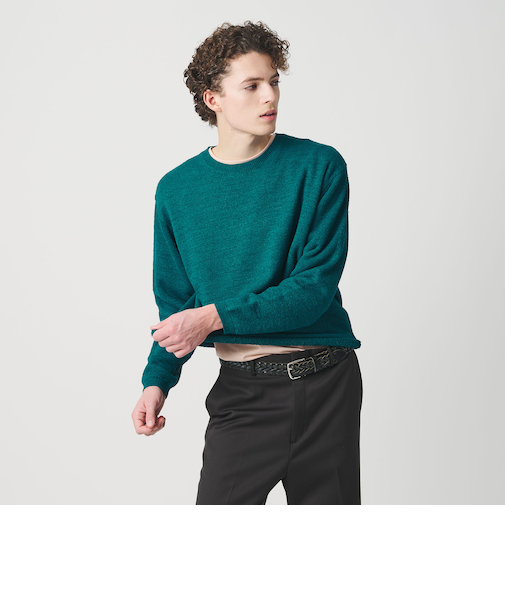 WJQ カットオフ クルーネック ニット ウォッシャブル