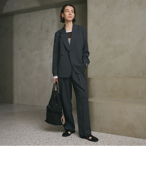 2ボタン ダブルジャケット 吸水速乾 防シワ UV｜ビューティー＆ユース