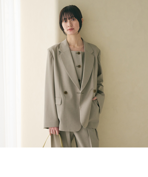 2ボタン ダブルジャケット 吸水速乾 防シワ UV｜ビューティー＆ユース