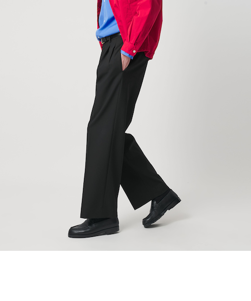 ダブル T/R 2プリーツ ボリューム スラックス NO.9 ウォッシャブル