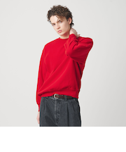 ピーチスキン ダメージ クルーネック スウェット