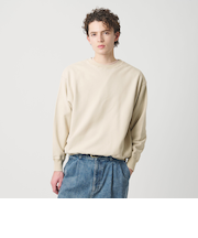 ピーチスキン ダメージ クルーネック スウェット