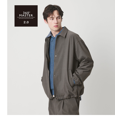 360°MASTER 2.0 4ボタン コーチジャケット セットアップ対応 ストレッチ 撥水 ウォッシャブル