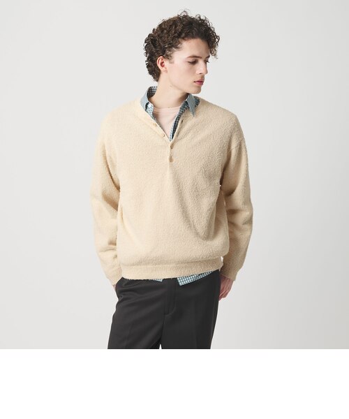 リラックス 4ボタン ヘンリーネック ニット｜ビューティー＆ユース