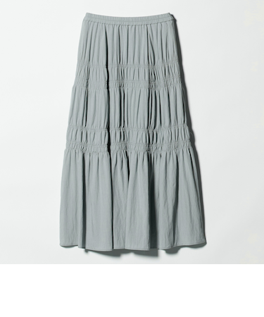レーヨンブレンド シャーリング ロングスカート