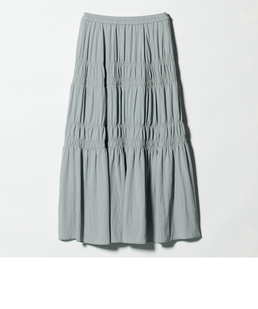 レーヨンブレンド シャーリング ロングスカート