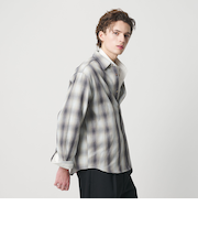 ドライ ネル オンブレ レギュラーカラー シャツ GRANDE型