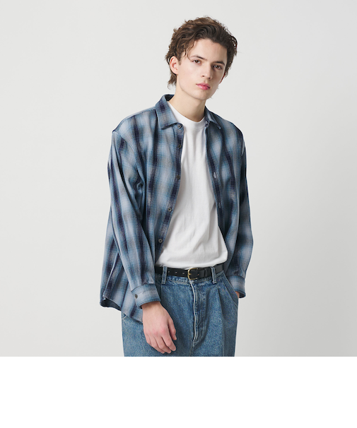 ドライ ネル オンブレ レギュラーカラー シャツ GRANDE型