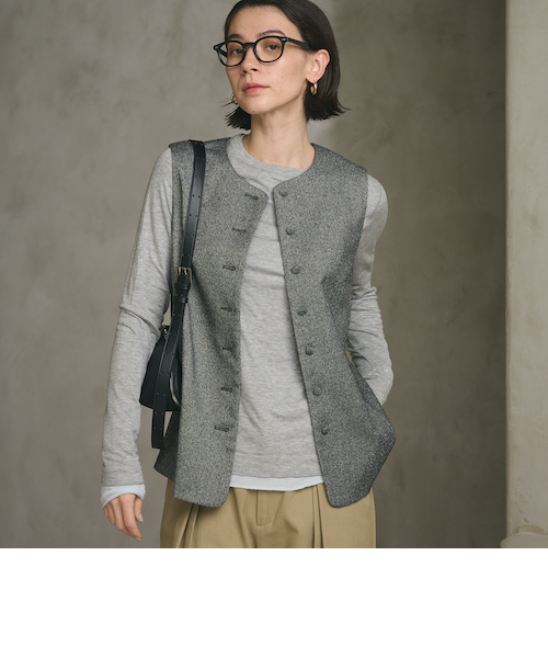 一時変更◾️ユナイテッドアローズ⭐️レース風パッチワークジレ　送料込 一時変更◾️ユナイテッドアローズ⭐️レース風パッチワークジレ 送料