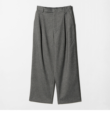 ツイードライク タックワイドパンツ
