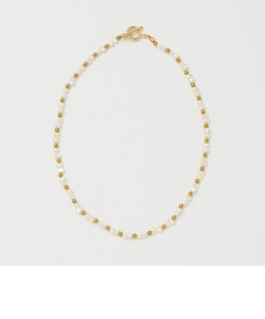 ＜Causerie＞淡水パール×ストーン コンビ ネックレス