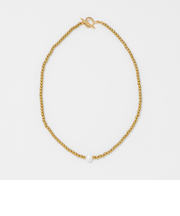 ＜Causerie＞淡水パールトップ ストーン ネックレス