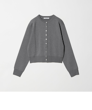 コットンブレンド コンパクトクルーネック カーディガン ウォッシャブル