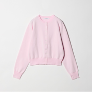 コットンブレンド コンパクトクルーネック カーディガン ウォッシャブル