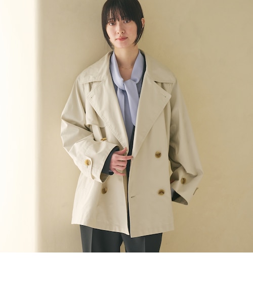 コットンブレンド ミドルトレンチコート｜ビューティー＆ユース