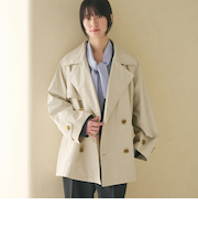 コットンブレンド ミドルトレンチコート