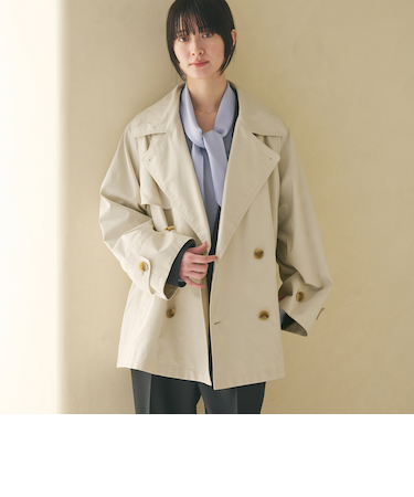 コットンブレンド ミドルトレンチコート
