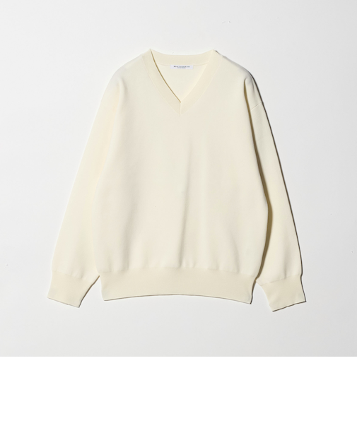 コットンブレンド Vネックニットプルオーバー ウォッシャブル