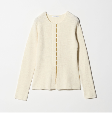 コットンナイロンスラブ フロントボタン カーディガン