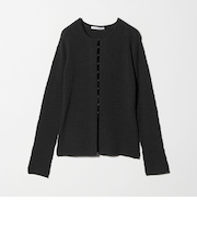 コットンナイロンスラブ フロントボタン カーディガン