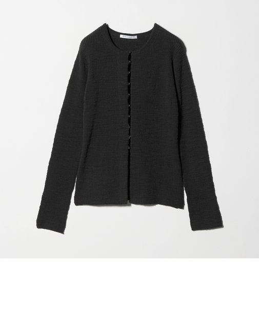 コットンナイロンスラブ フロントボタン カーディガン