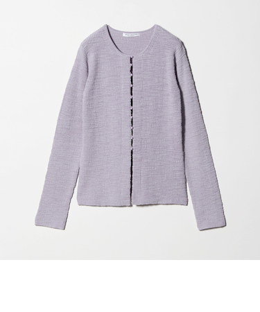 コットンナイロンスラブ フロントボタン カーディガン