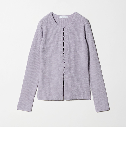 コットンナイロンスラブ フロントボタン カーディガン